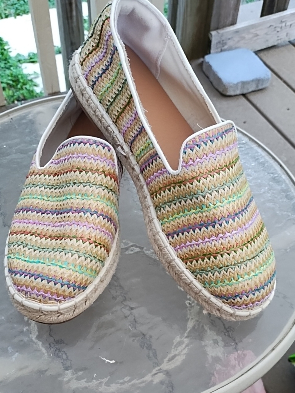Woven Pastel Espadrille Slip-Ons - Women